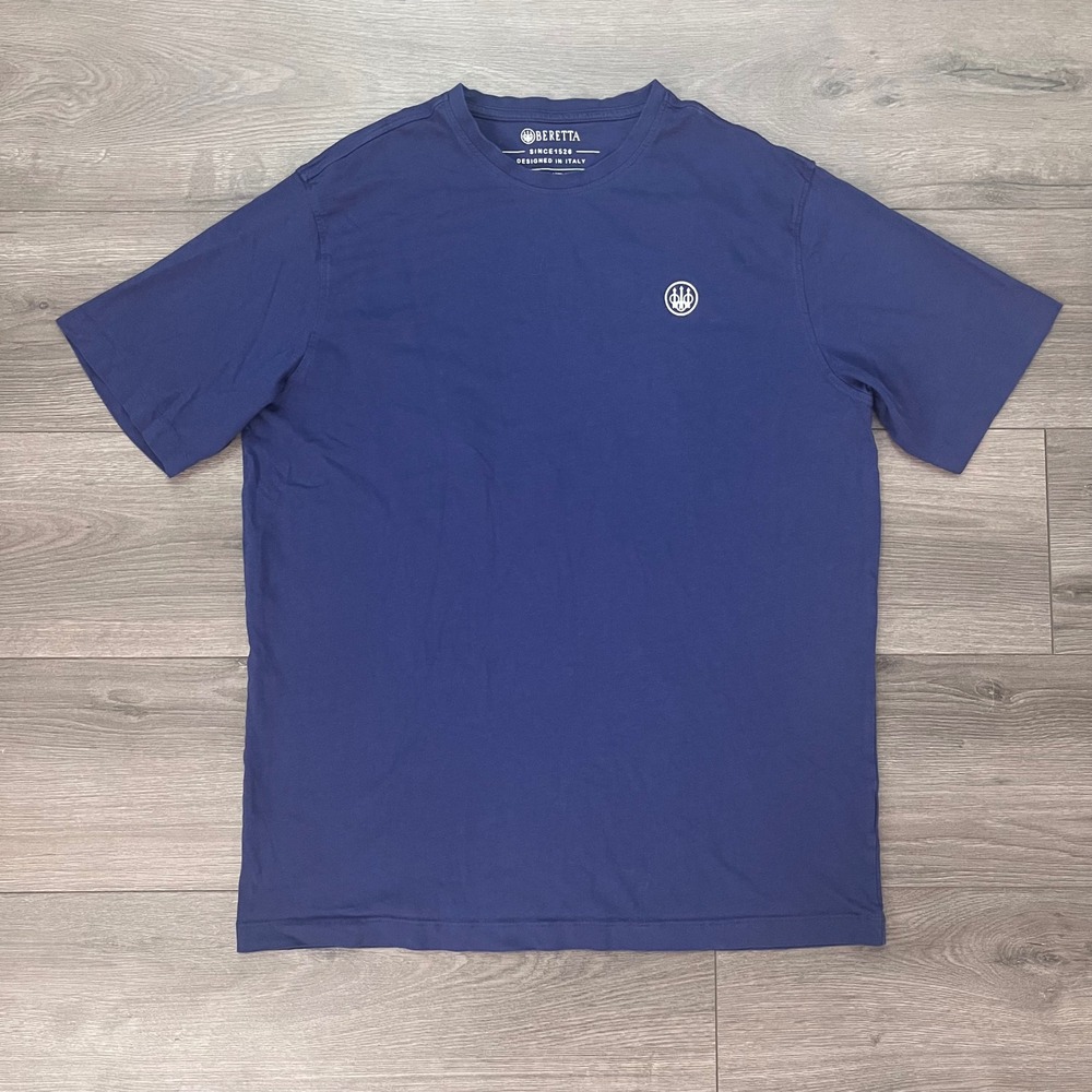 Beretta USA Graphic T-Shirt Mens Large Navy Blue Cotton Short Sleeve Italy Tee